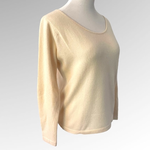 BALLANTYNE BERK 100% CASHMERE IVORY SWEATER SCOTLAND - Picture 3 of 11